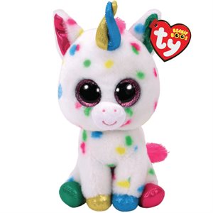 Plush beanie boos 6in multicolored dotted unicorn Harmonie