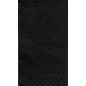 20 serviettes d'invités noires