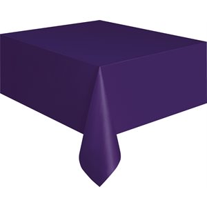 Deep purple plastic table cover 54x108in