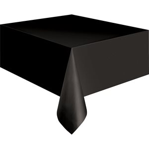 Black plastic table cover 54x108in