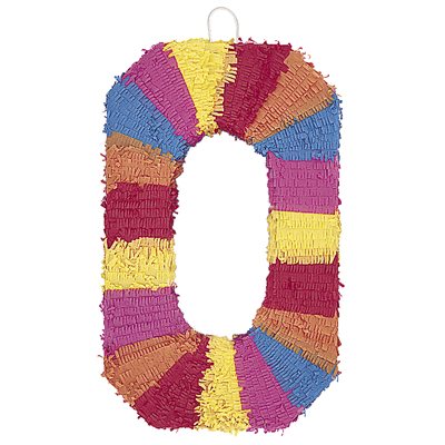 Piñata chiffre 0 multicolore