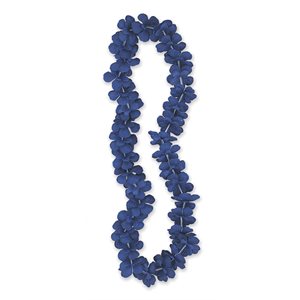 Navy blue Hawaiian flower necklace
