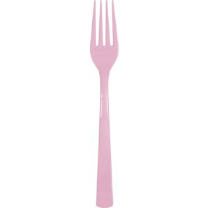18 fourchettes en plastique rose pâle