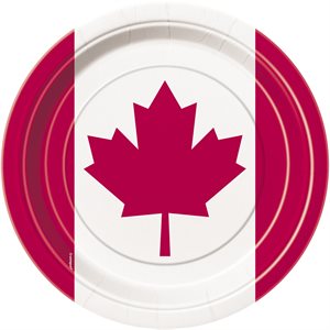 8 assiettes rondes 9po Canada day