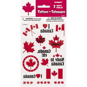 2 feuilles de tatouages Canada day
