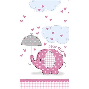 UmbrellaPhants pink plastic table cover 54x84in