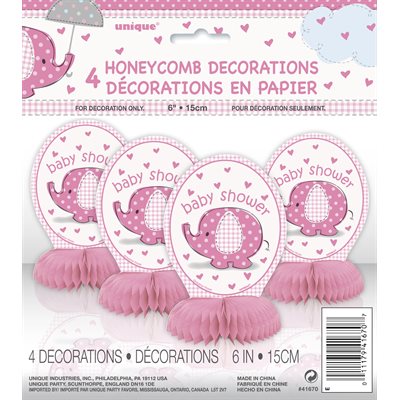 UmbrellaPhants pink honeycomb decorations 4pcs