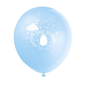 8 ballons en latex 12po shower de bébé éléphant bleu