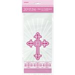 Pink Radiant Cross cello gift bags 20pcs