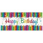 B-day Rainbow Ribbons giant banner 2.25x5ft