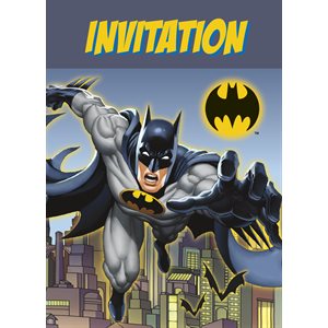 8 invitations & enveloppes Batman