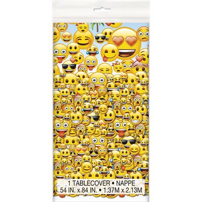 Emoji plastic table cover 54x84in