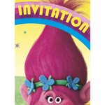 8 invitations & enveloppes Les Trolls