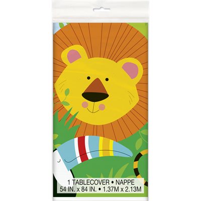 Animal Jungle plastic table cover 54x84in