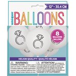 Diamond ring latex balloons 12in 10pcs