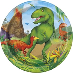 8 assiettes 7po Dinosaures