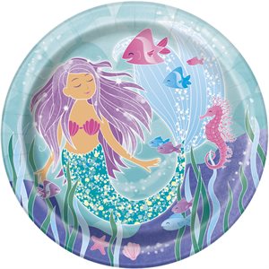 Mermaid plates 9in 8pcs