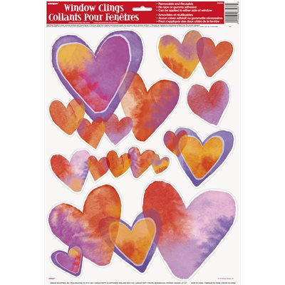 Heart window sticker sheet