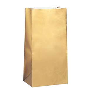 10 sacs en papier doré 5x10po