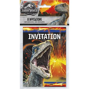 Jurassic World invitations 8pcs