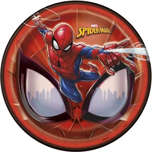 8 assiettes rondes 9po Spider-Man