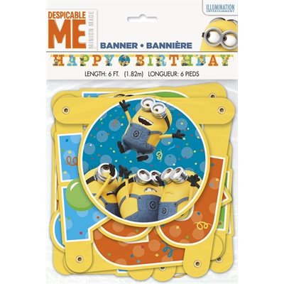 Bannière lettres jointes happy birthday Minions
