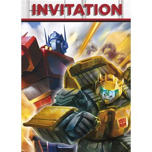 8 invitations & enveloppes Transformers