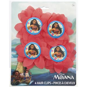 Moana hair clips flowers 4pcs