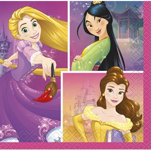 16 serviettes à breuvage Princesses Disney
