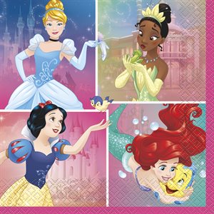 16 serviettes à repas Princesses Disney