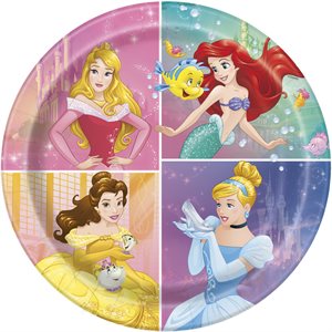 8 assiettes rondes 9po Princesses Disney
