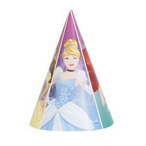 8 chapeaux de fête Princesses Disney