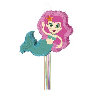 Piñata sirène cheveux roses