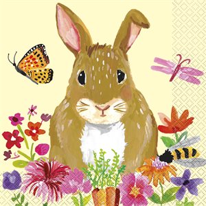 Easter bunny & flowers lunch napkins 16pcs