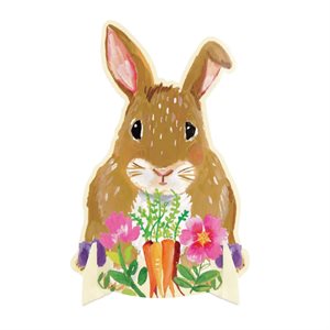 Easter bunny & flowers paper centerpiece 12in