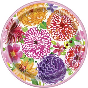 Spring flowers plates 9in 8pcs