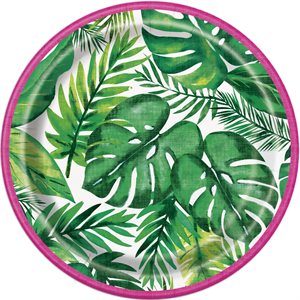Tropical leaves plates 7in 8pcs
