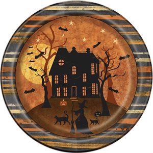 Full moon & silhouettes plates 9in 8pcs