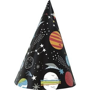 Outer Space party hats 8pcs