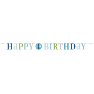 Blue 1st b-day jointed letter banner 6ft