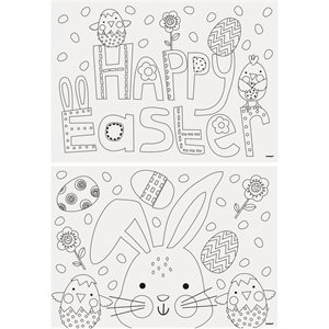 8 napperons en papier à colorier Pâques