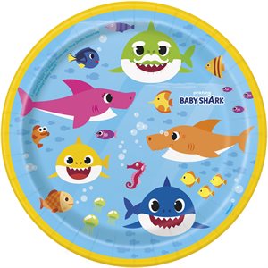 Baby Shark plates 7in 8pcs