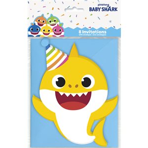 8 invitations Baby Shark