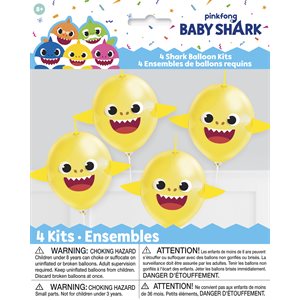 4 ballons en latex à décorer Baby Shark