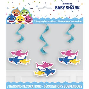 Baby Shark swirl decorations 26in 3pcs