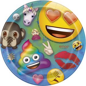 Rainbow Emoji plates 7in 8pcs