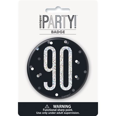 90th b-day badge 3in