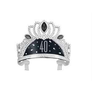 40th b-day silver & black tiara