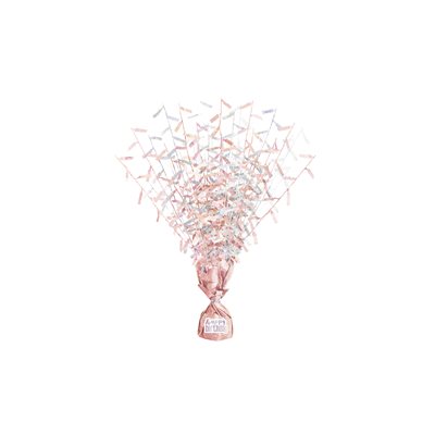White & pink add-an-age balloon weight centerpiece