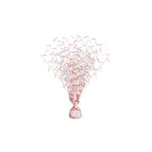 White & pink add-an-age balloon weight centerpiece